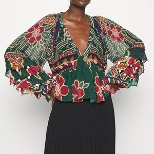 Farm Rio Floral Shine Blouse